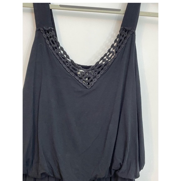 Soma Black Sleeveless Crochet Neck Jumpsuit Romper Medium - Picture 3 of 7